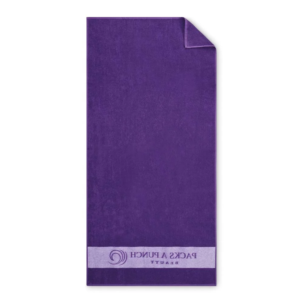 MT4016 - Serviette de plage en coton avec bordure tissée jacquard (350 ou 400 g/m²)