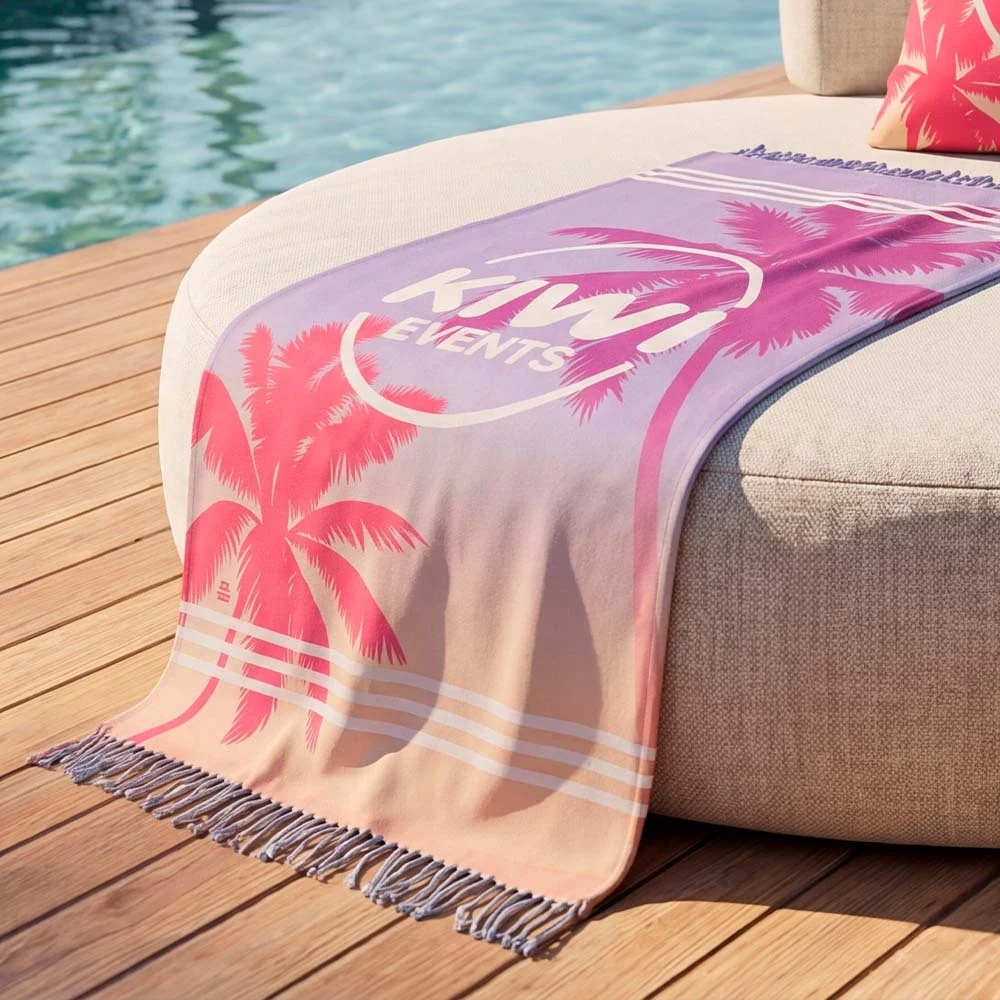 MT4114 - Serviette hammam légère imprimée en couleur intégrale, confectionnée en polycoton de 210 g/m².