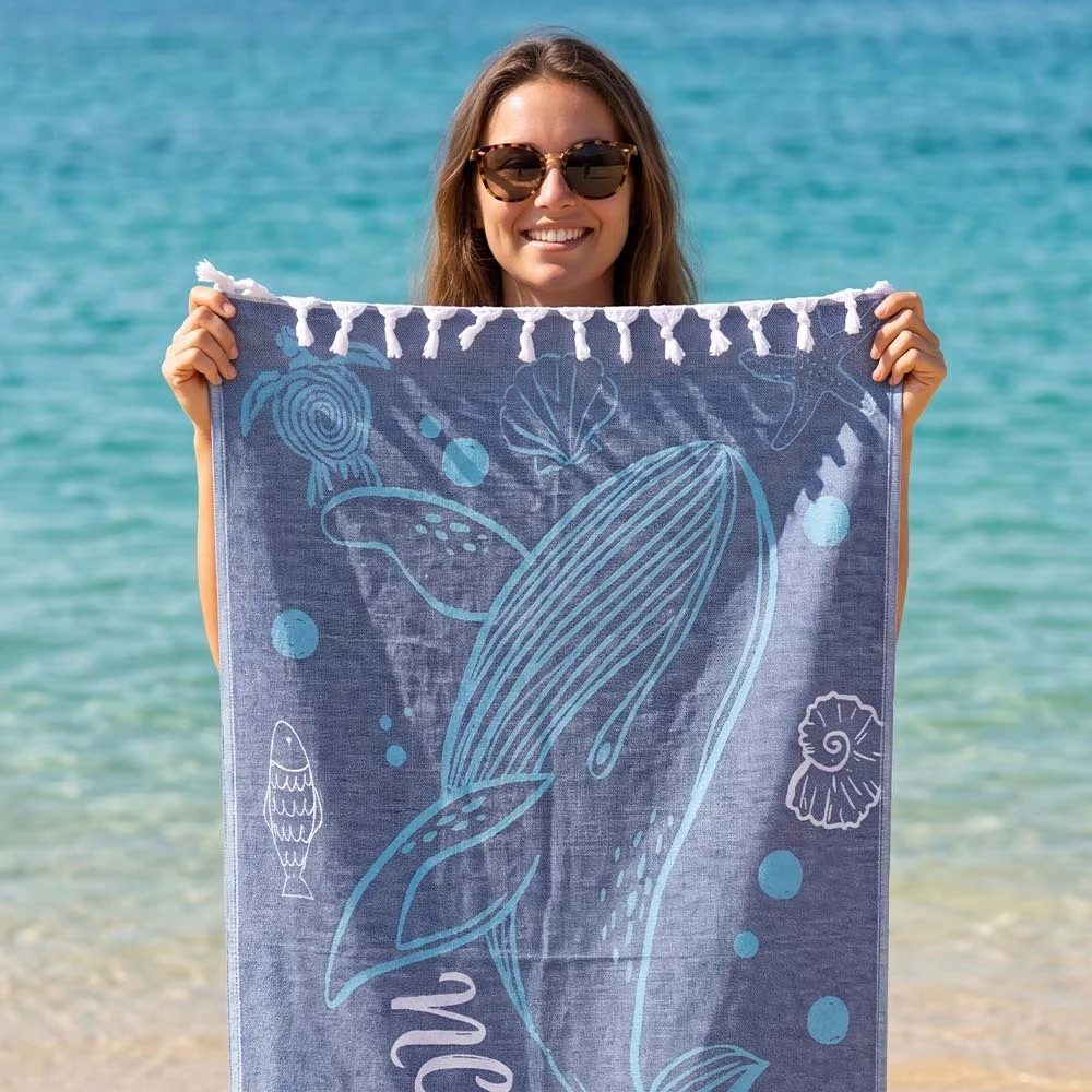 MT4209 - Serviette de hammam en coton avec votre logo tissé en jacquard (170 g/m²)