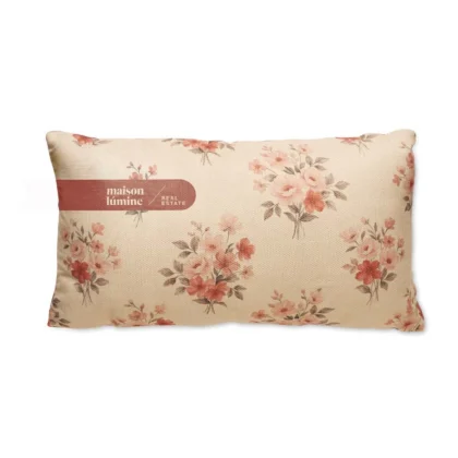 MT6001 - Housse de coussin rectangulaire en polyester à texture lin