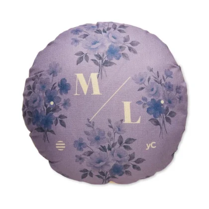 MT6104 - Coussin rond rembourré en polyester à texture lin