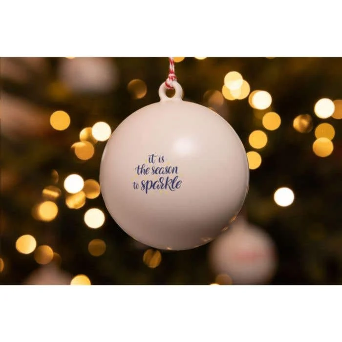 Boule de Noël Ø 7 cm en plastique recyclé personnalisée