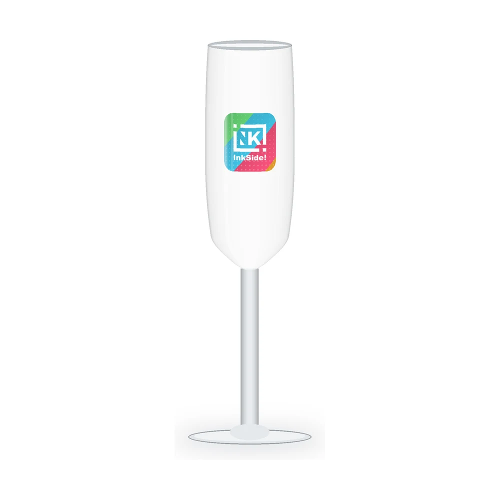 Flûte à champagne Events 16 cl blanche personnalisée, impression quadri
